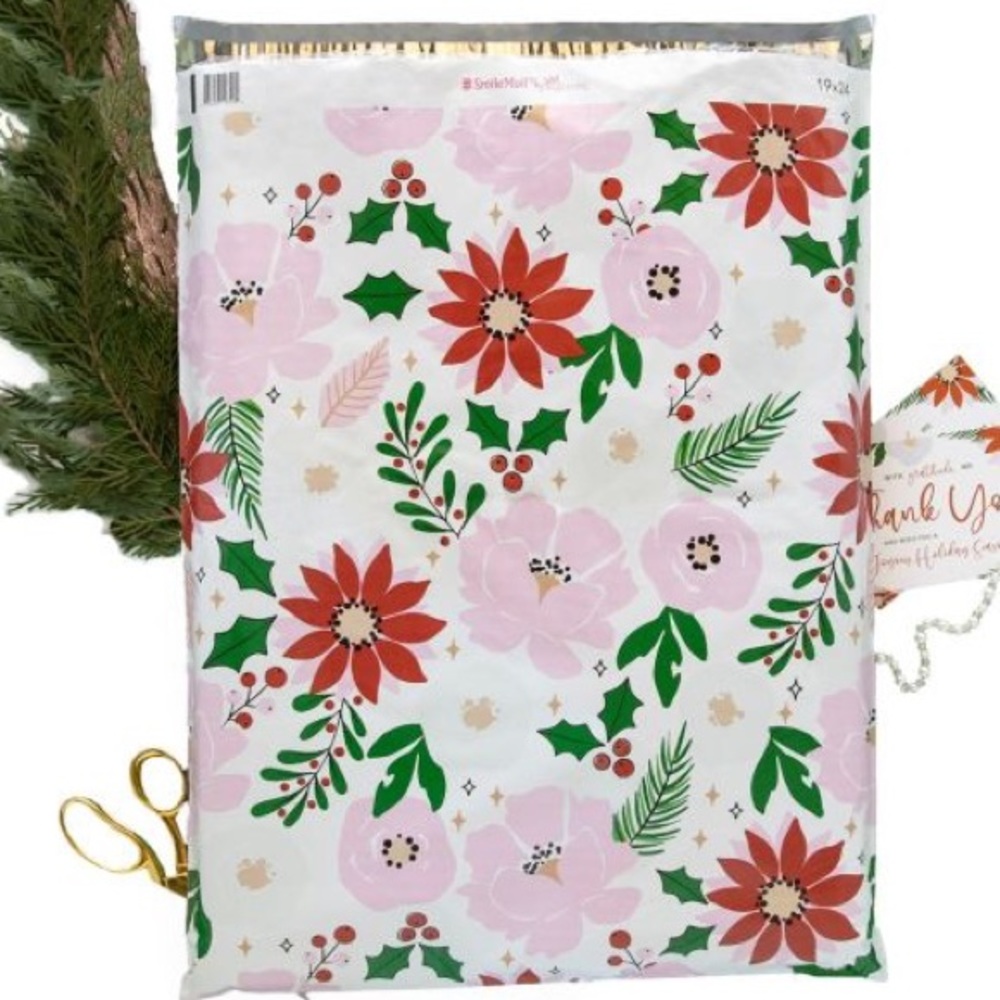 Festive Floral Poly Mailers 19x24 Pack of 10 - Picture 9 of 11